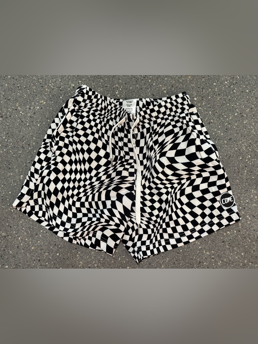 Cove Black and White Checker Shorts 30”